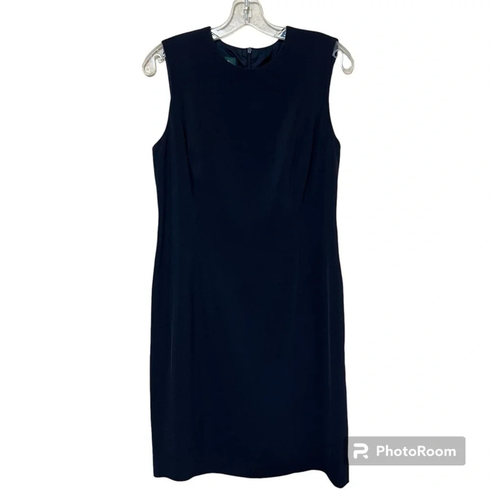 Lauren Ralph Lauren Sleeveless Sheath Dress Size 10 Black Career Cocktail